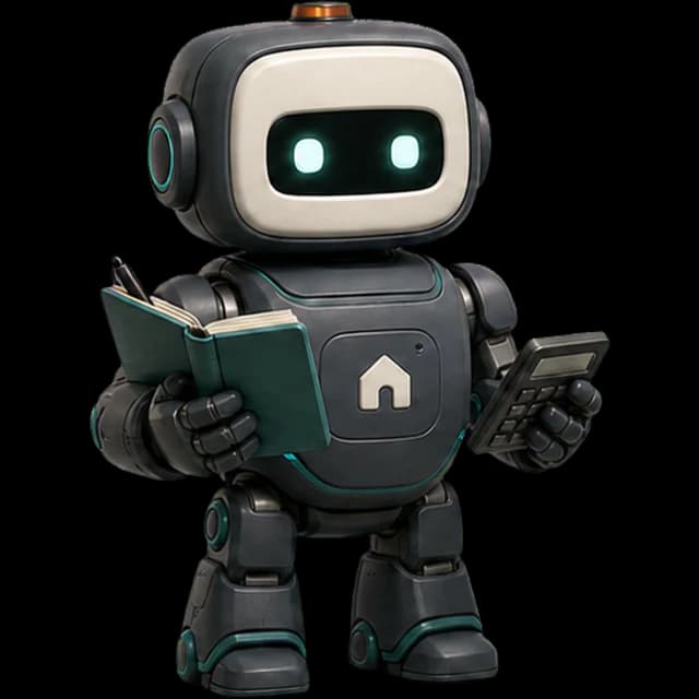 Brakan robot reviewing a property ledger